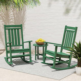 POLYWOOD Estate 3-Piece Rocking Chair Set, Outdoor Patio Furniture, HDPE Porch Rockers with Side Table, Fade-Free Green - Photo 3