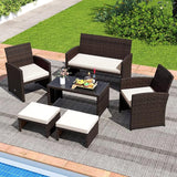 Tangkula 2 Pieces Patio PE Rattan Ottomans - Photo 9