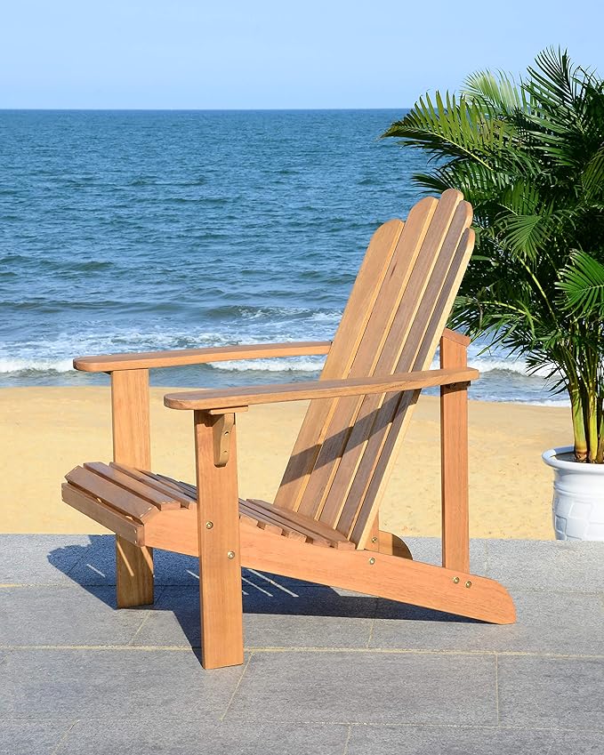 Safavieh PAT7027A Outdoor Collection Topher Teak Adirondack Chair - Photo 2