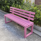 Outdoor Metal Garden Bench with Back, Heavy Duty Park Bench for Outside, Commercial Long Benches for Lawn, Backyard - Photo 1