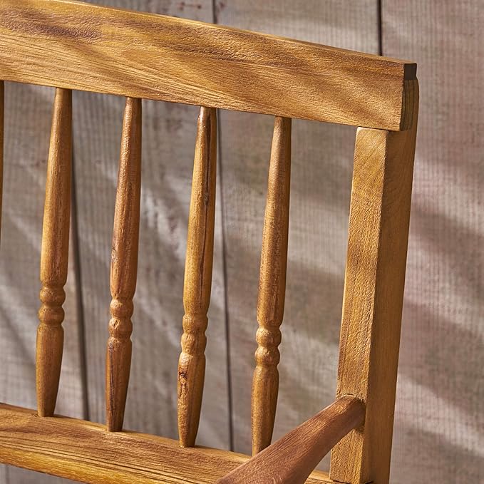 Great Deal Furniture Christopher Knight Home Cody Outdoor Acacia Wood Bench with Shelf, Teak Finish - Photo 6