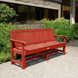 Sequoia Professional Commercial Grade Exeter Garden Bench, 6ft, Rustic Red - Photo 4