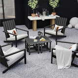 Set of 2 HDPE Outdoor Side Table, Weatherproof Small Outdoor Table for Adirondack - Photo 7