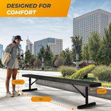 Heavy-Duty Outdoor Metal Bench, Thermoplastic-Coated, Portable, Weatherproof, Commercial-Grade for Parks, Gardens - Photo 6