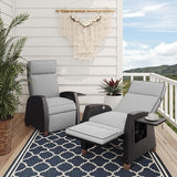 Grand patio Outdoor Reclining Chairs with Extended Footrest 2-Piece Adjustable Patio Wicker - Photo 1