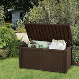 Keter Borneo 110 Gallon Resin Deck Box - Organization and Storage for Patio Furniture, Outdoor Cushions, Throw Pillows - Photo 9