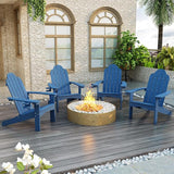 LUE BONA HDPS Adirondack Chairs Set of 4, Long-Lasting All-Season Outdoor Patio Chairs, Hidden Cup Holder, 350 LBS - Photo 1