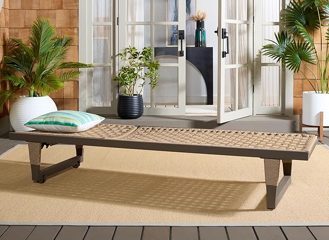 SAFAVIEH Outdoor Patio Furniture Collection - Arthur Grey & Heather Tan Woven Rope Chaise Lounge Chair - Photo 2
