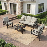 RoyalCraft Outdoor Patio Furniture Set, 5 Seats Outdoor Patio Set with 4" Thick Cushion - Photo 1