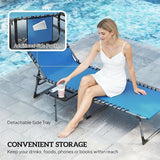 Outsunny Folding Chaise Lounge Chair Outdoor Tanning Chair with Side Table - Photo 6