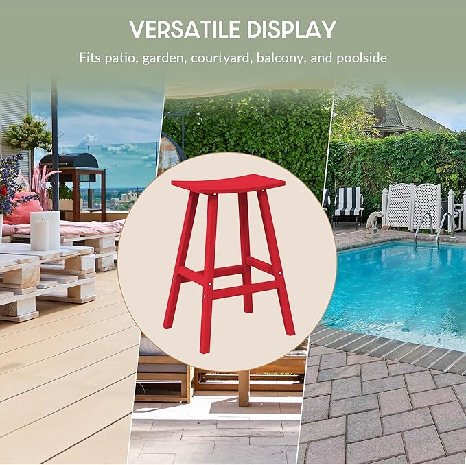 WestinTrends Malibu Malibu 29 Inch High Backless Seat Bar Stools (Set of 3), Red