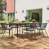 YITAHOME Outdoor Dining Chair Set of 6, Rope Woven Design Stackable Chairs, Indoor-Outdoor Armchair Seating for Patio - Photo 3