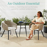 Best Choice Products Set of 2 Patio Dining Chairs, Outdoor Seating for Backyard, Poolside, Balcony w/Woven Wicker Design - Photo 4