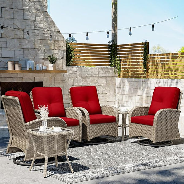 Joyside Wicker Patio Furniture Set, 6 Piece Outdoor Furniture Set with Thickened Cushions, High Back, Deep Seating - Photo 1