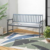 JONATHAN Y BNH101B Laurel 59.1" 3-Seat Slat-Back 600-Lbs Support Acacia Wood Outdoor Garden Patio Bench for Garden, Lawn - Photo 2