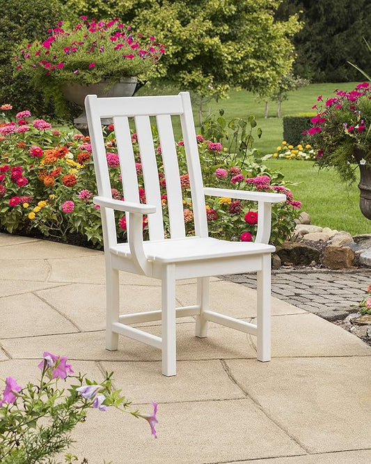 POLYWOOD Vineyard Dining Arm Chair (White)