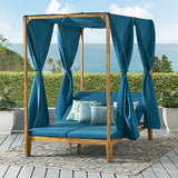 Christopher Knight Home Muntz Outdoor Acacia Wood Daybed Frame Only, Wooden Rectangular Patio Daybed Frame - Photo 4