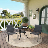 DIFY 27.6" Square Patio Dining Table, Black Small Outdoor Bistro Table with Rust Resistant Metal Frame, Ideal for Lawn - Photo 2