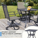 27.5'' Outdoor Patio Table with Storage Shelf, Heavy Duty 400lbs Capacity Square Metal Garden Table - Photo 5