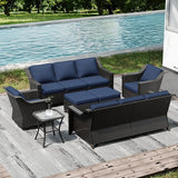 Joyside Wicker Patio Furniture Sets, 7 Pieces Upgraded Large Size Outdoor Furniture with Swivel Rocking Patio Chairs - Photo 7
