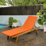 JONATHAN Y LNG1000C Mallorca 77.56"x23.62" Modern Classic Adjustable Acacia Wood Chaise Outdoor Lounge Chair with - Photo 2