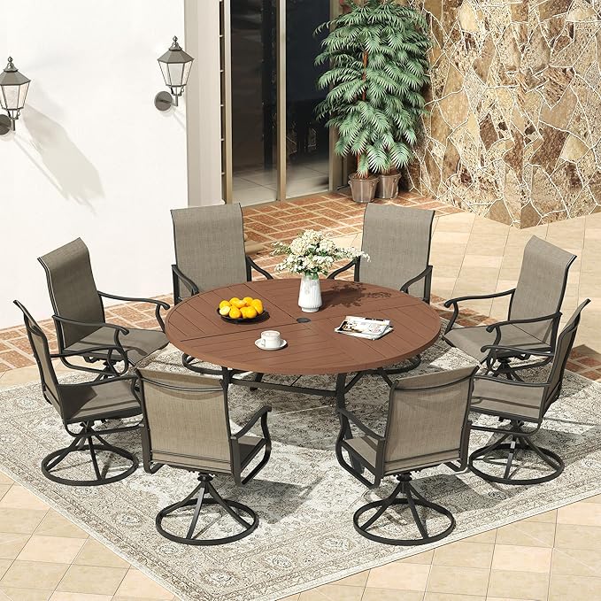 VICLLAX 60" Round Patio Dining Table for 8-10 - Photo 2