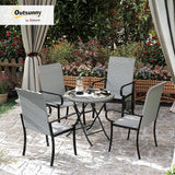 Outsunny Set of 4 Outdoor Wicker Dining Chairs, All-Weather Rattan Armchairs with Armrests, Steel Frame - Photo 2