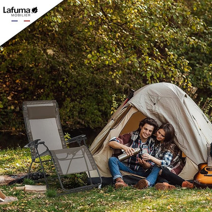 Lafuma LFM3121-8717 Futura Batyline XL Zero Gravity Recliner Chair, Portable Outdoor Lounge Chair with Steel Frame, Graphite