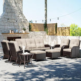 Joyside Wicker Patio Furniture Set, 9 Piece Outdoor Furniture Set with Thickened Cushions, High Back, Deep Seating - Photo 1