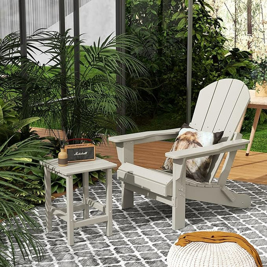 Costaelm Outdoor Table and Chairs, Small Patio Set Outdoor Seating, All Weather Porch Furniture Set Lounge Chairs for Outside Firepit Garden Lawn, Sand