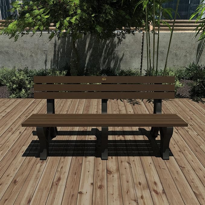 Sequoia Professional Aurora Park Bench, 6 ft, Weathered Acorn