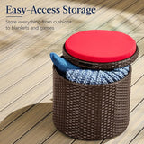 Best Choice Products Round Wicker Ottoman, Multipurpose Outdoor Furniture for Patio, Backyard, Additional Seating - Photo 3