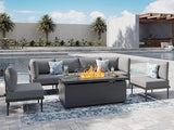 Sundale Outdoor 7 Pieces Patio Furniture Set with Fire Pit Table - Photo 9