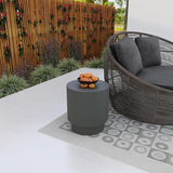 LeisureMod Modern Side Table Round Fiberstone Top Accent End Table for Home, Outdoor Patio, Living Room Sofa - Photo 4