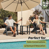 Adirondack Square Outdoor Side Table Set of 2, 2-Tier Small Outdoor Table for Patio, HDPE End Table for Backyard, Pool - Photo 4