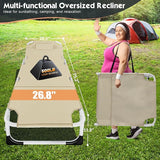 MOPHOTO Oversized Beach Lounge Chair, 5-Position Adjustable Tanning Chair with Face Hole - Photo 2