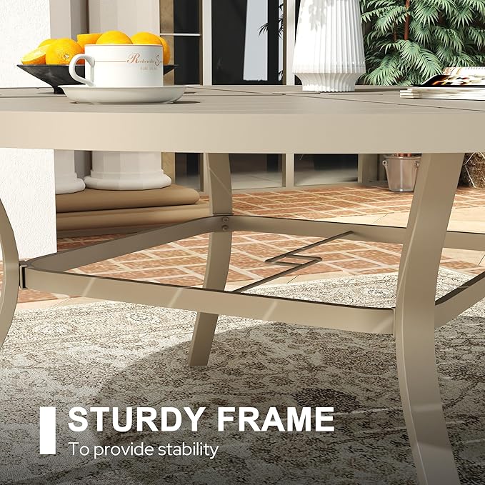 VICLLAX 60" Round Patio Dining Table for 8-10 - Photo 7
