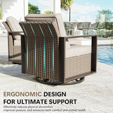 Outdoor Patio Furniture Set, 7 Piece Wicker Patio Conversation with Deep Seating, Thicken Cushions - Photo 6