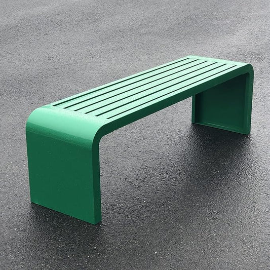 Premium Heavy-Duty Steel Frame Outdoor Bench - Weatherproof Metal Garden Bench for Patio, Porch, Park- All-Weather Commercial Grade Seating