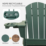 FOOWIN Folding Adirondack Chair Set of 2, HDPE Adirondack Chairs with Cup Holder - Photo 5