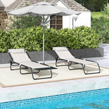 Outsunny Folding Chaise Lounge Chair Set of 2, Patio Sun Tanning Chair - Photo 7