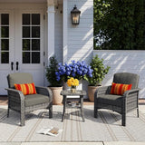HOOOWOOO Patio Furniture Set, 3 Pieces Outdoor Conversation Set - Photo 1