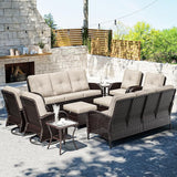 Joyside Wicker Patio Furniture Set, 10 Piece Outdoor Furniture Set with Thickened Cushions, High Back, Deep Seating - Photo 1