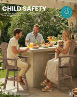 SERWALL 5-Piece Swivel Adirondack Bar Set, HDPE Swivel Bar Height Chairs Set of 4 with Bar Table - Photo 8