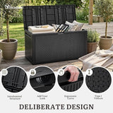 YITAHOME 90 Gallon Large Outdoor Deck Box, Lockable Waterproof Resin Storage Box with Handles - Photo 4