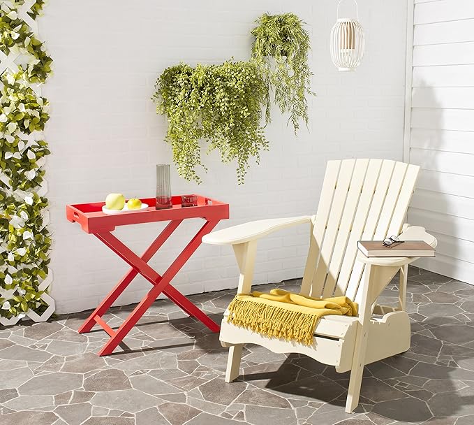 Safavieh Outdoor Living Collection Mopani Adirondack Arm Chair, Off-White