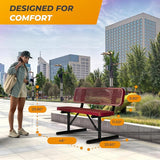 Heavy-Duty Outdoor Metal Bench, Thermoplastic-Coated, Portable, Weatherproof, Commercial-Grade for Parks, Gardens - Photo 6