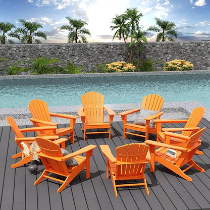 WestinTrends Dylan Outdoor Adirondack Chair (Set of 8), Orange