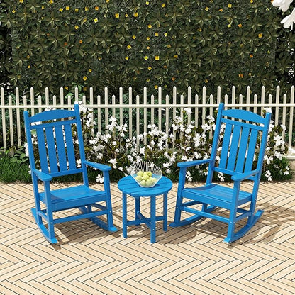 WO WESTIN OUTDOOR HDPE Laguna Classic Porch Rocking Chair (Set of 2), Pacific Blue