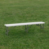 BTEXPERT Set of 10, 6 feet Plastic Bi Folding Bench Indoor Outdoor Portable Picnic Party Garden Dining Seat Camping - Photo 2